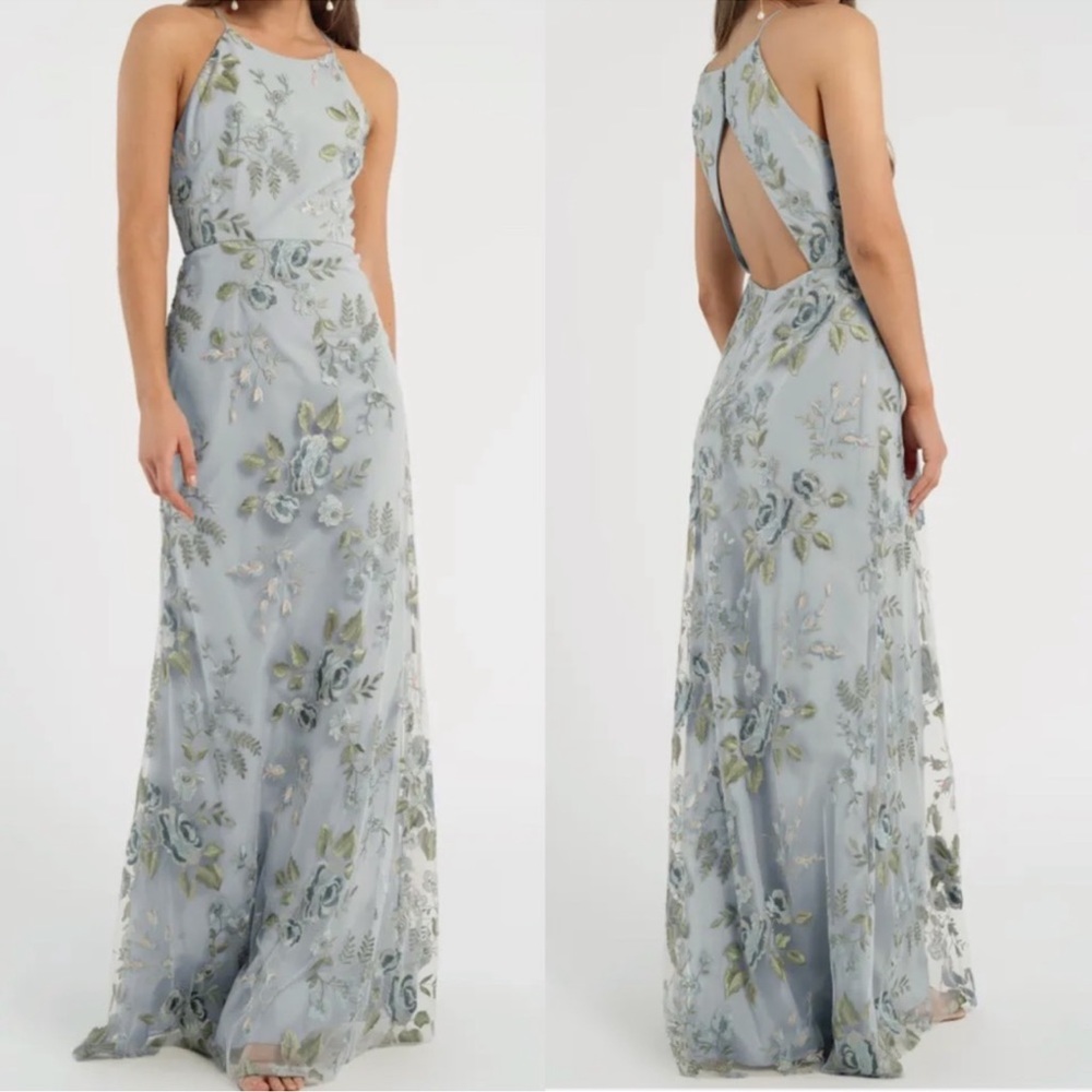 Jenny Yoo Claire Floral Embroidered Maxi Dress